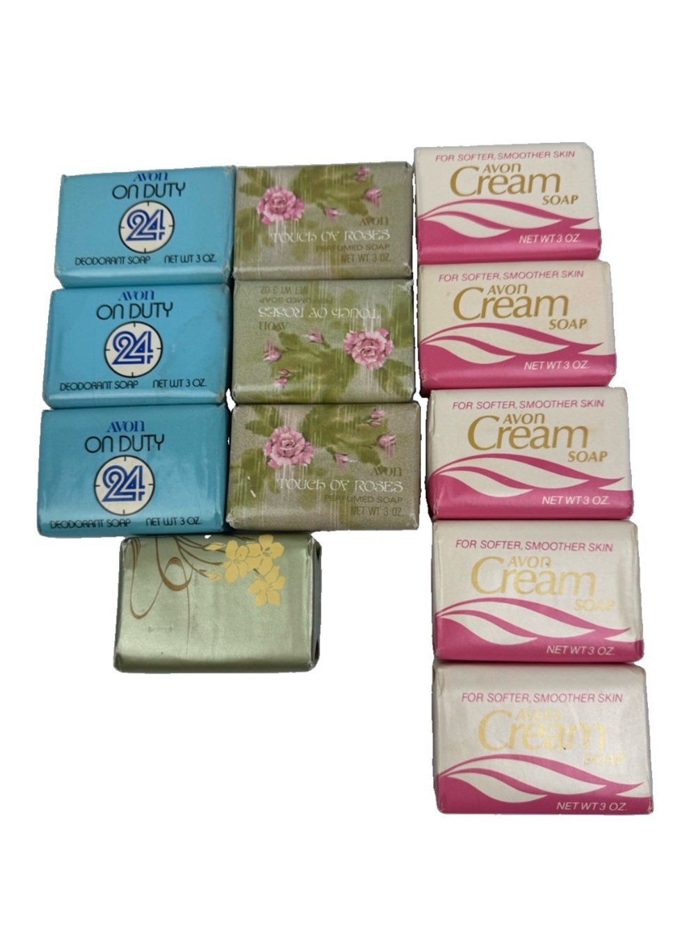 VTG Lot Of 12 Avon Soap Bar -On Duty 24, Cream Soap, Touch Of Roses, Wild Jasmin